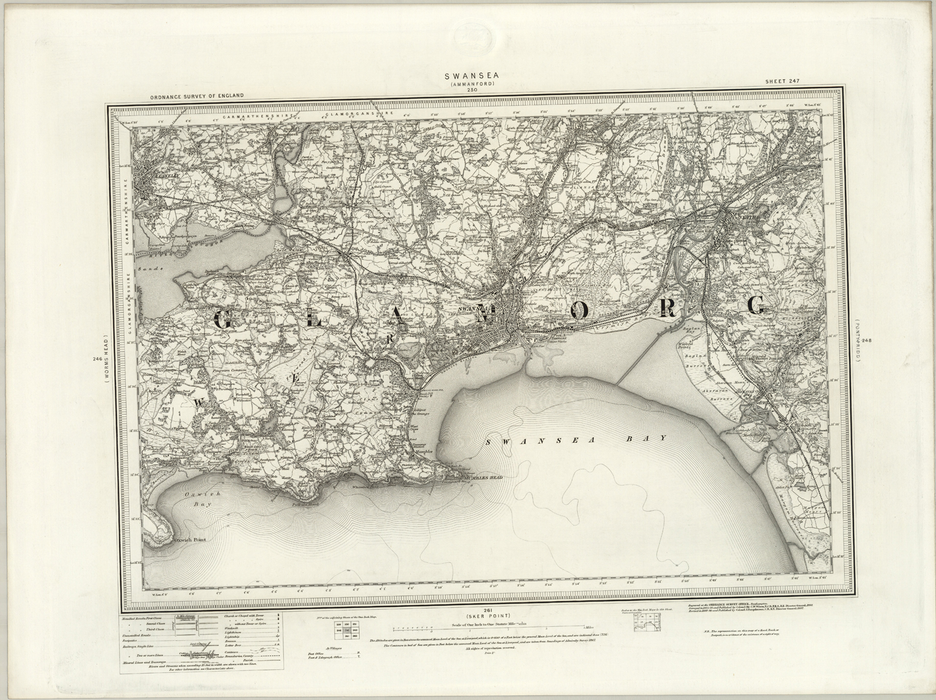 1890 Collection - Swansea (Ammanford) Ordnance Survey Map