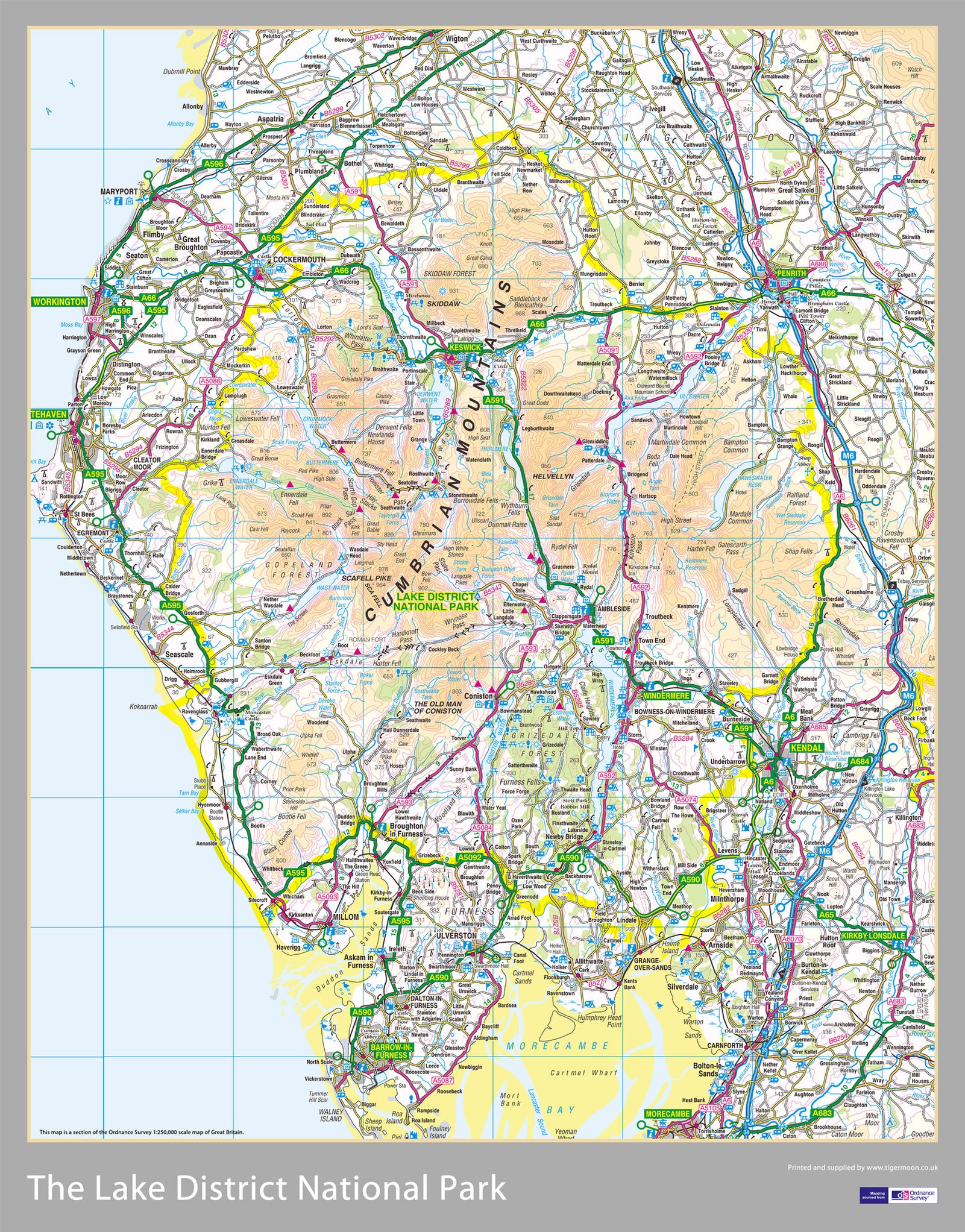 The Lake District National Park Map Poster Print– I Love Maps