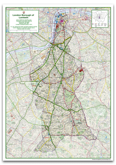 Lambeth London Borough Map– I Love Maps