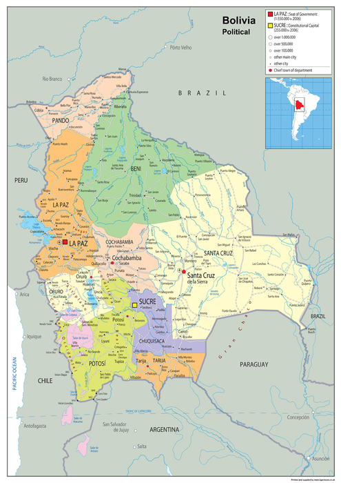 Bolivia Political Map