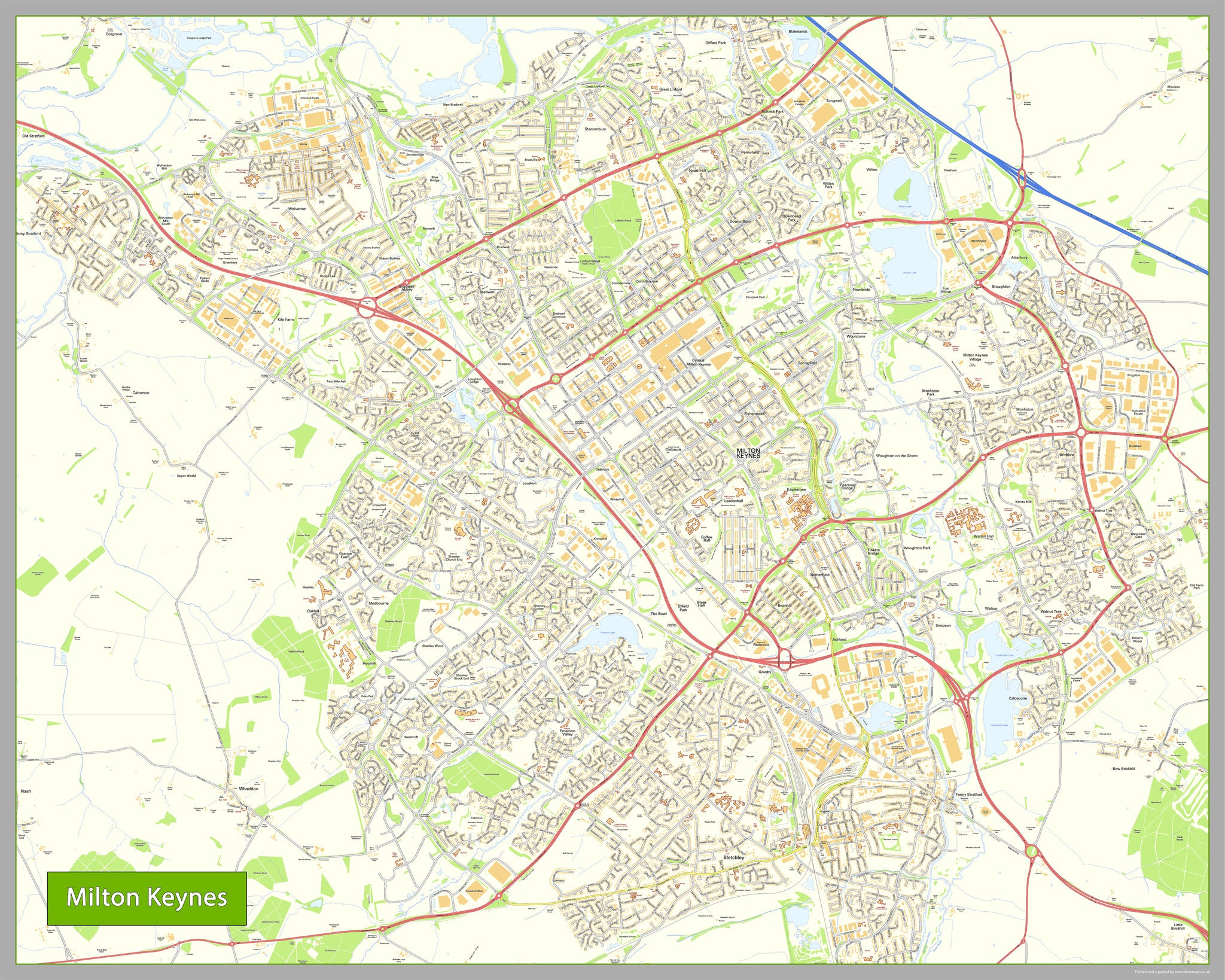 Milton Keynes Street Map– I Love Maps