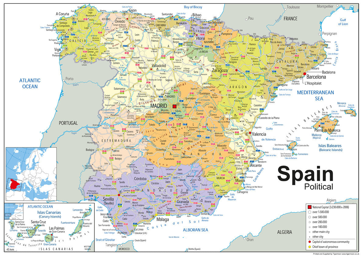 Spain Political Map– I Love Maps