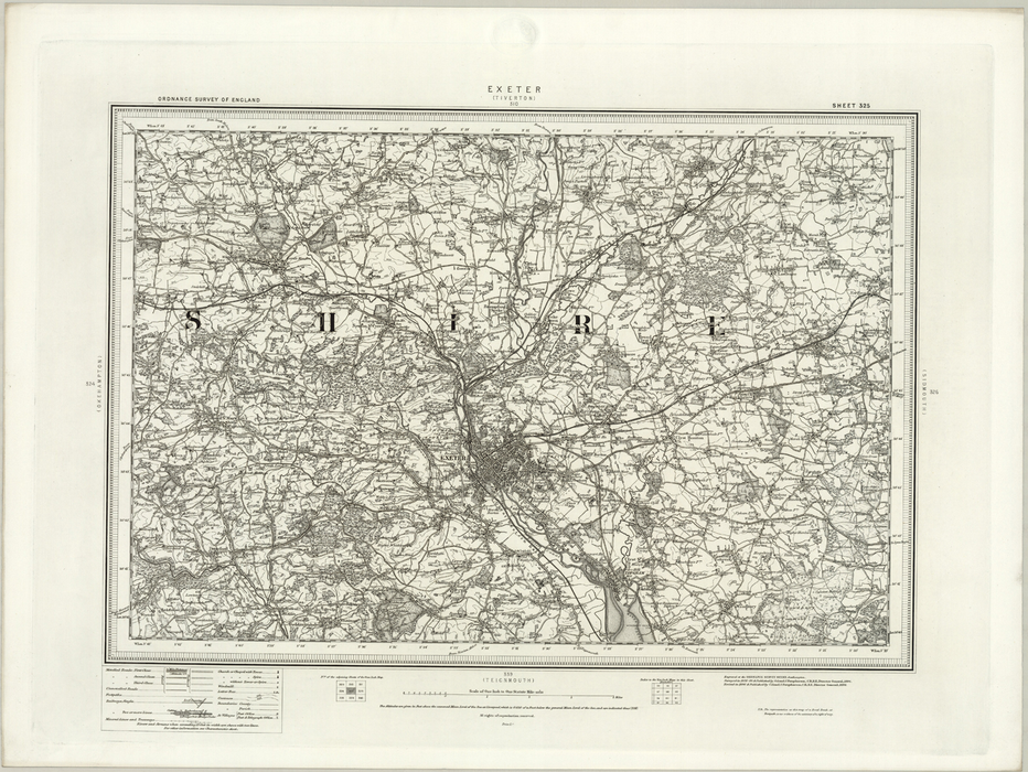 1890 Collection - Exeter (Tiverton) Ordnance Survey Map