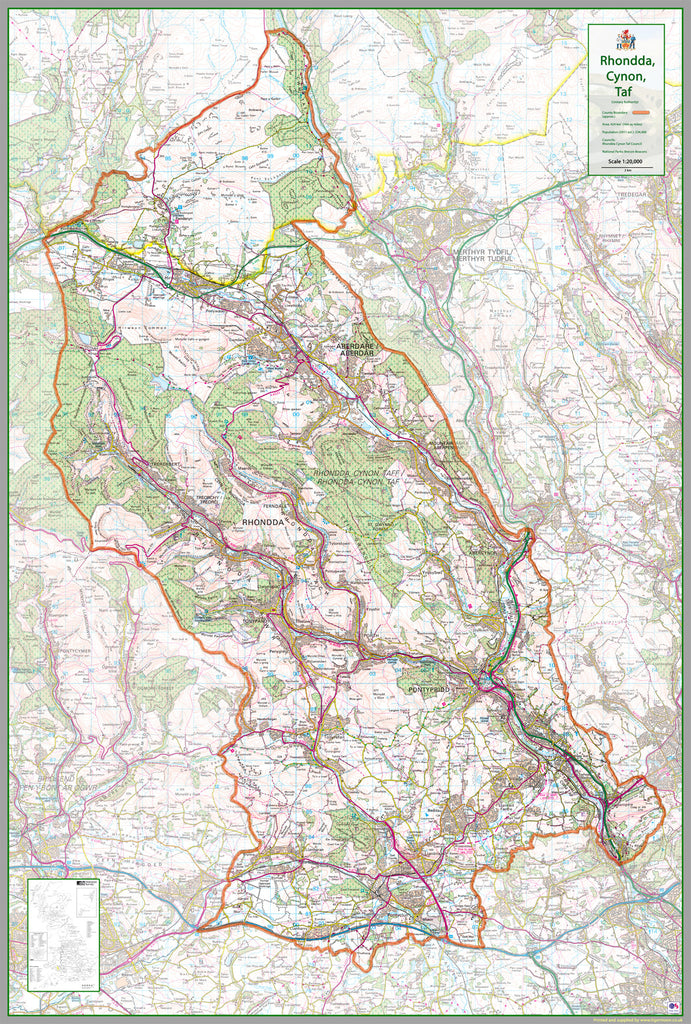 Rhondda Cynon Taf County Map | I Love Maps