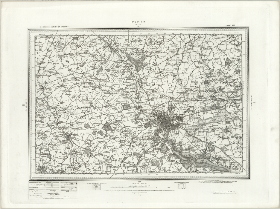 1890 Collection - Ipswich (Eye) Ordnance Survey Map