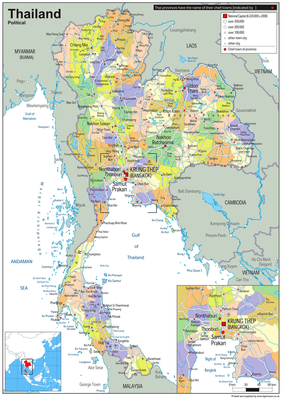 Thailand Political Map– I Love Maps