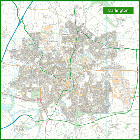 Darlington Street Map - 120 x 120 cm | I Love Maps