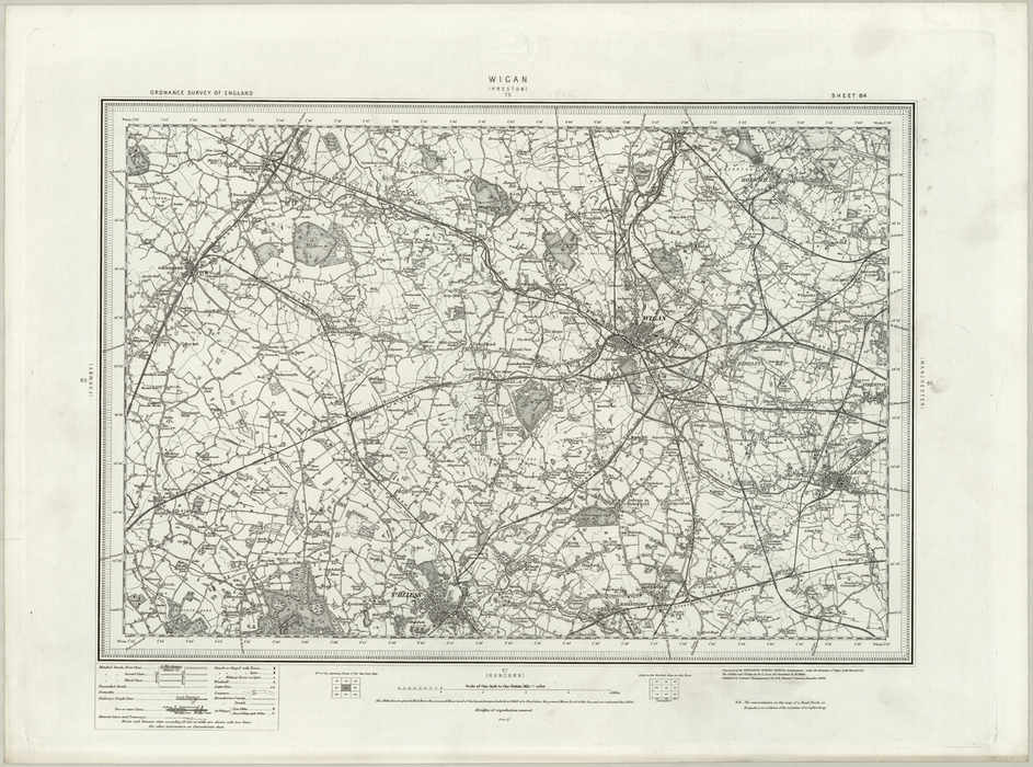 1890 Collection - Wigan (Preston) Ordnance Survey Map