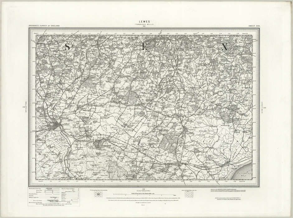 1890 Collection - Lewes (Tunbridge Wells) Ordnance Survey Map