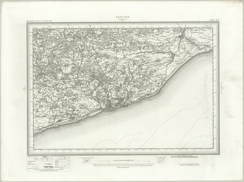 1890 Collection - Hastings (Tenterden) Ordnance Survey Map