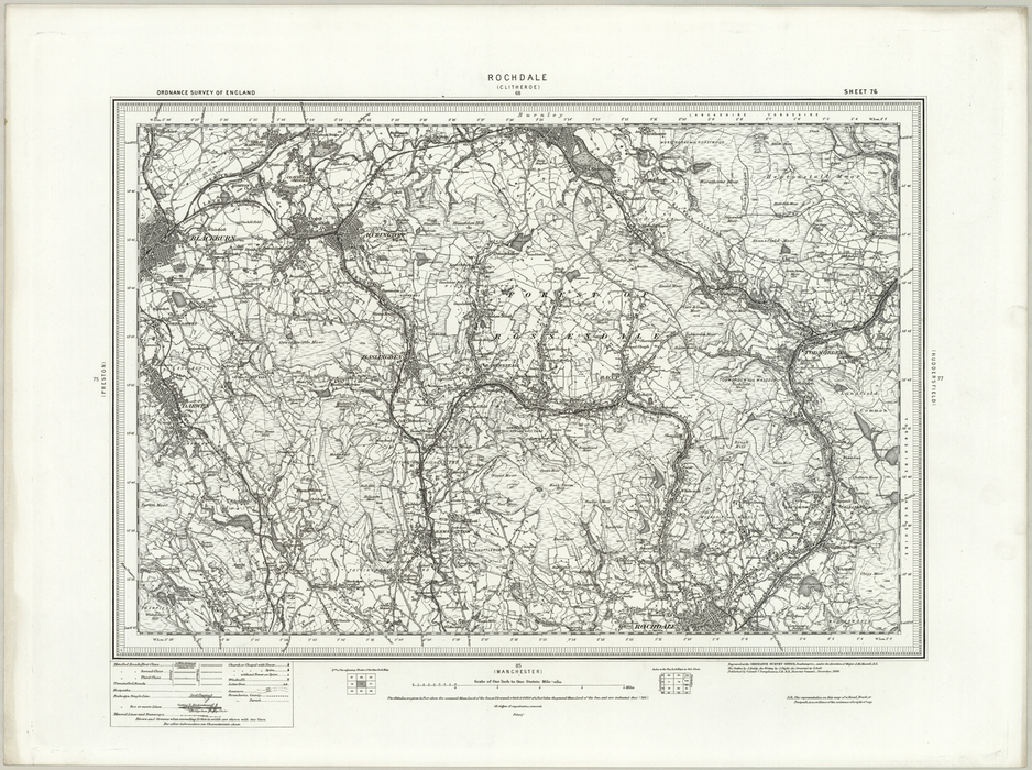 1890 Collection - Rochdale (Clitheroe) Ordnance Survey Map