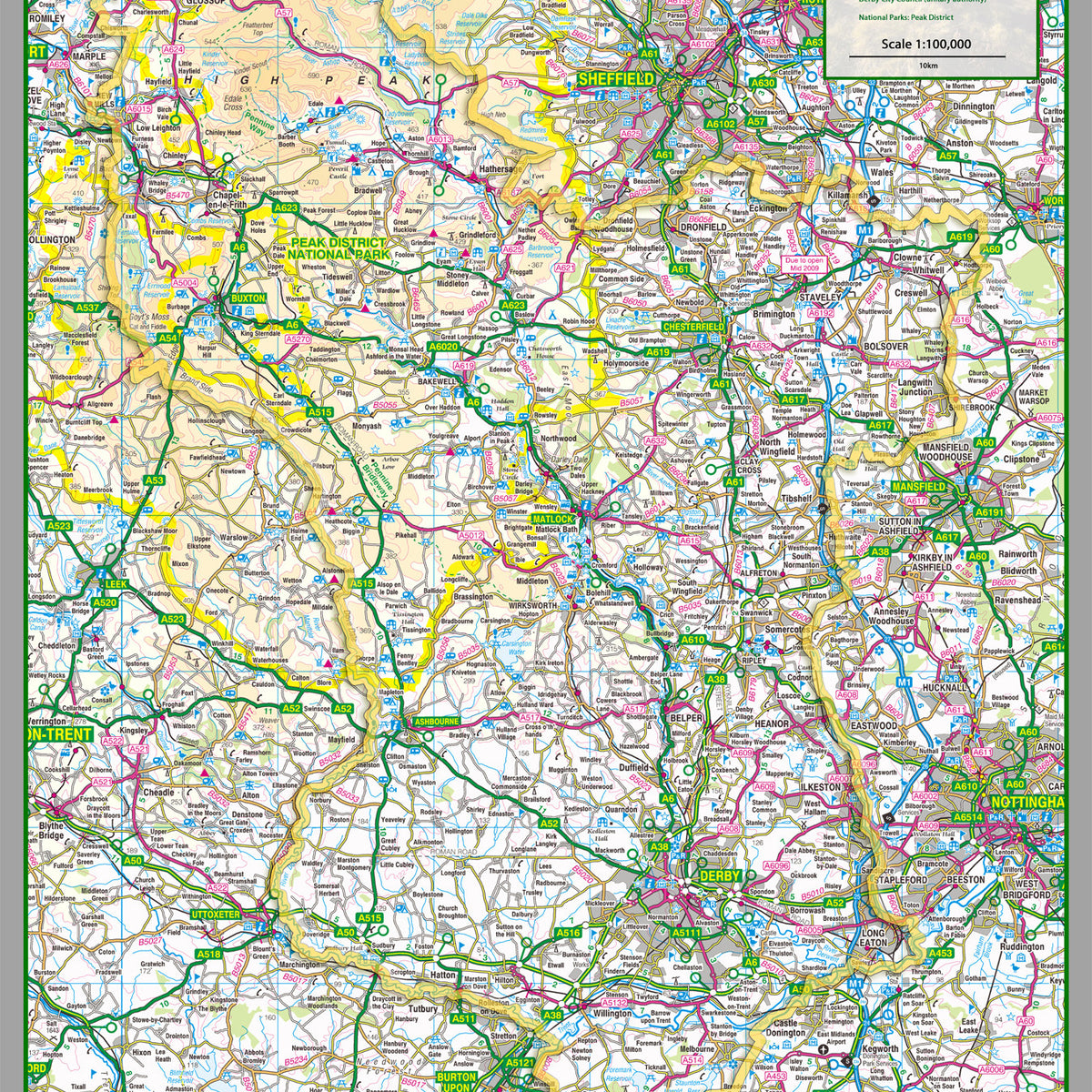 Derbyshire County Map– I Love Maps