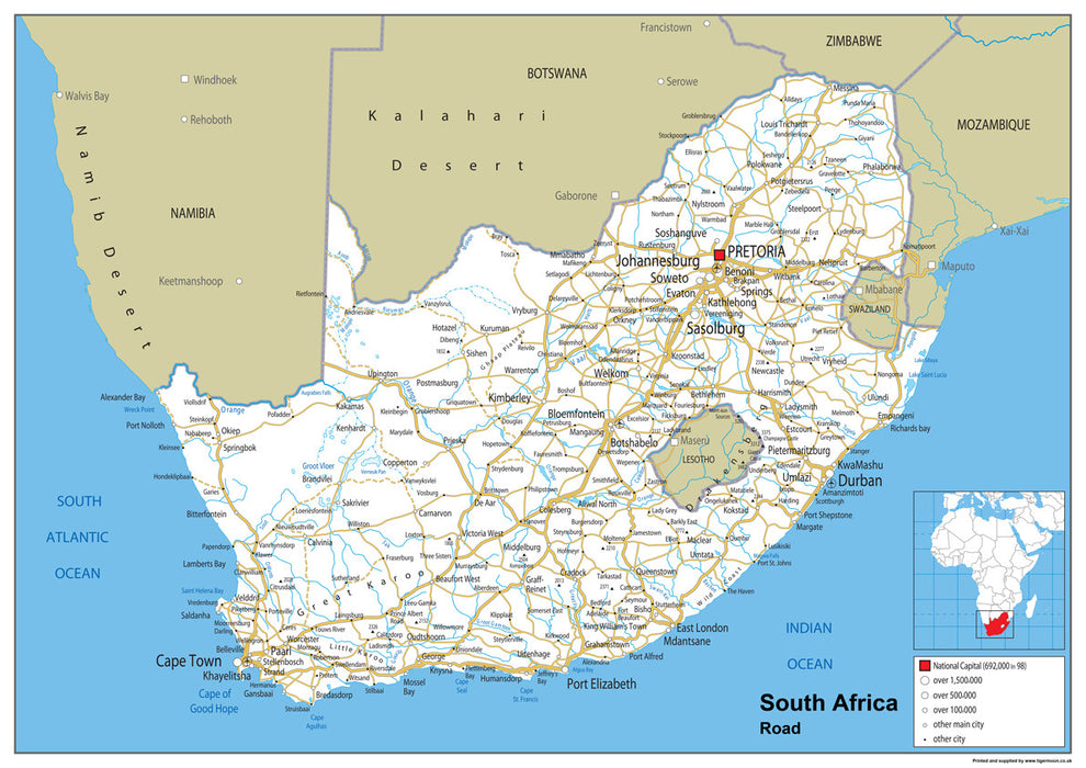South Africa Road Map– I Love Maps