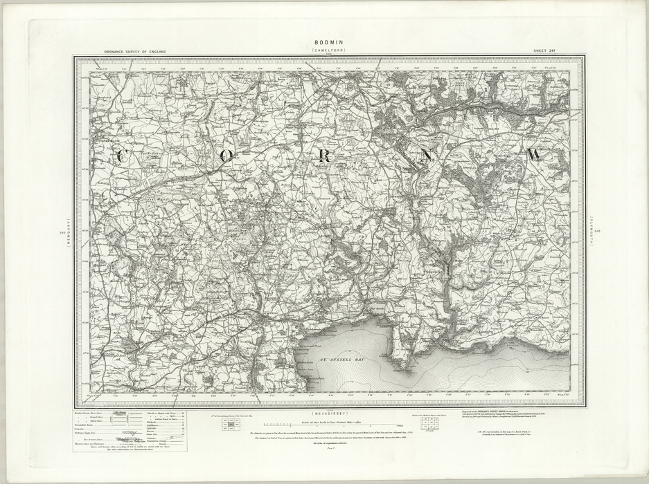 1890 Collection - Bodmin (Camelford) Ordnance Survey Map