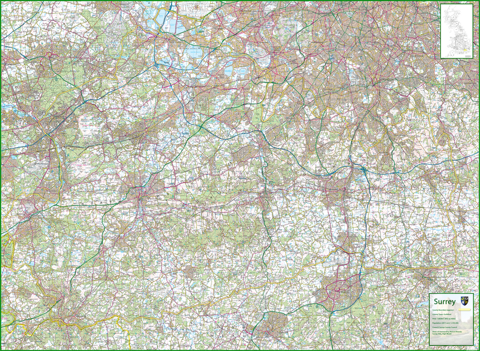 Surrey County Map 50k