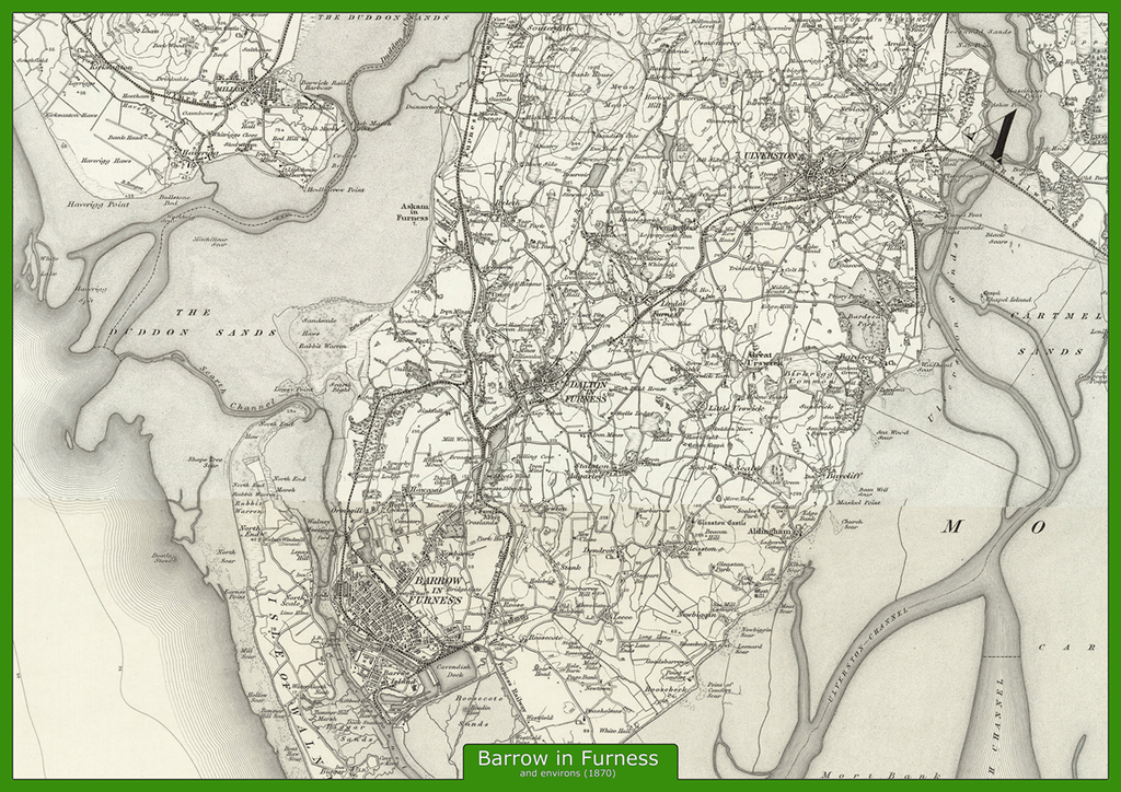 Barrow In Furness and Environs Ordnance Survey of England and Wales 1870 Series