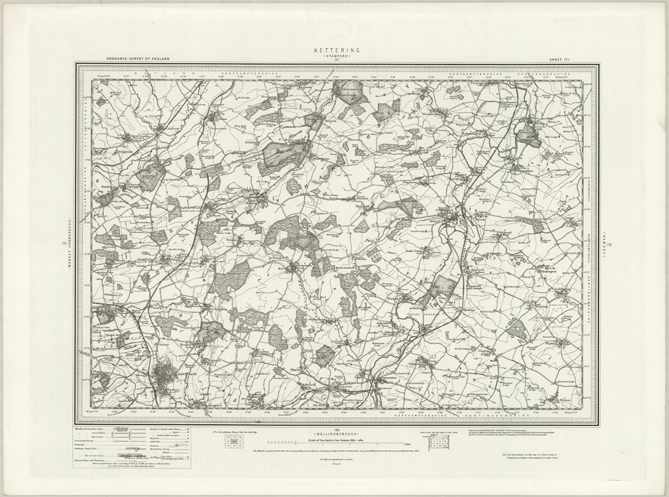 1890 Collection - Kettering (Stamford) Ordnance Survey Map