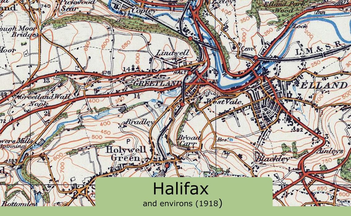 Halifax and Environs Ordnance Survey Map 1920