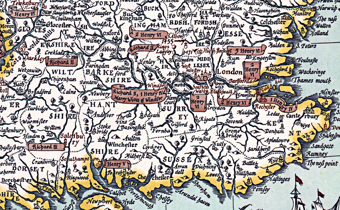 Shakespeare's Britain Map by National Geographic Society