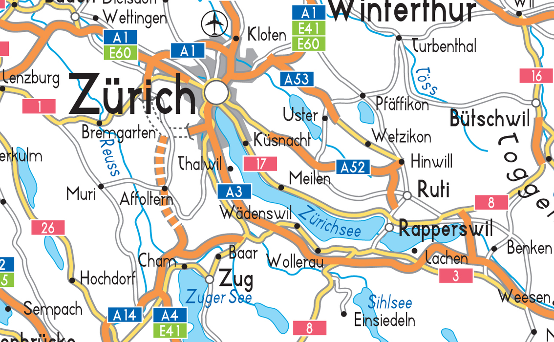 Switzerland Road Map