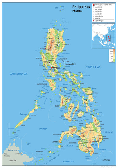 Philippines Physical Map– I Love Maps