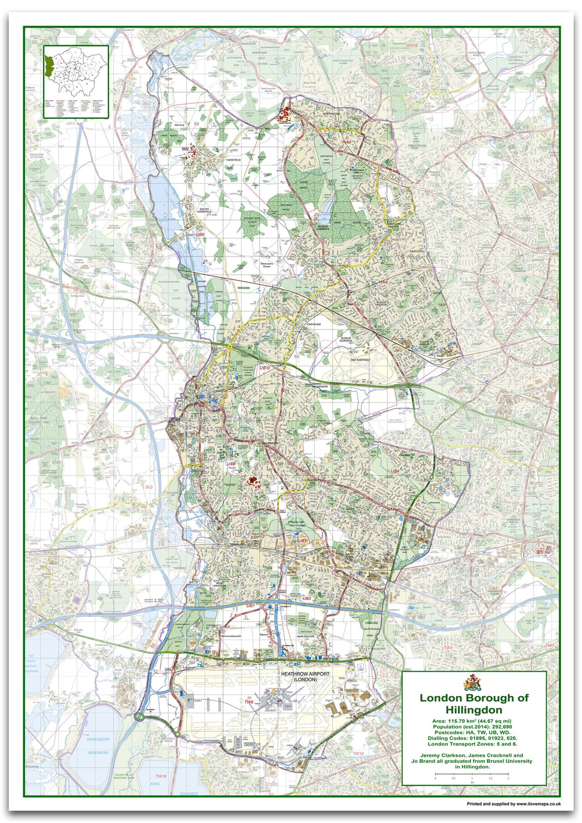 Hillingdon London Borough Map– I Love Maps