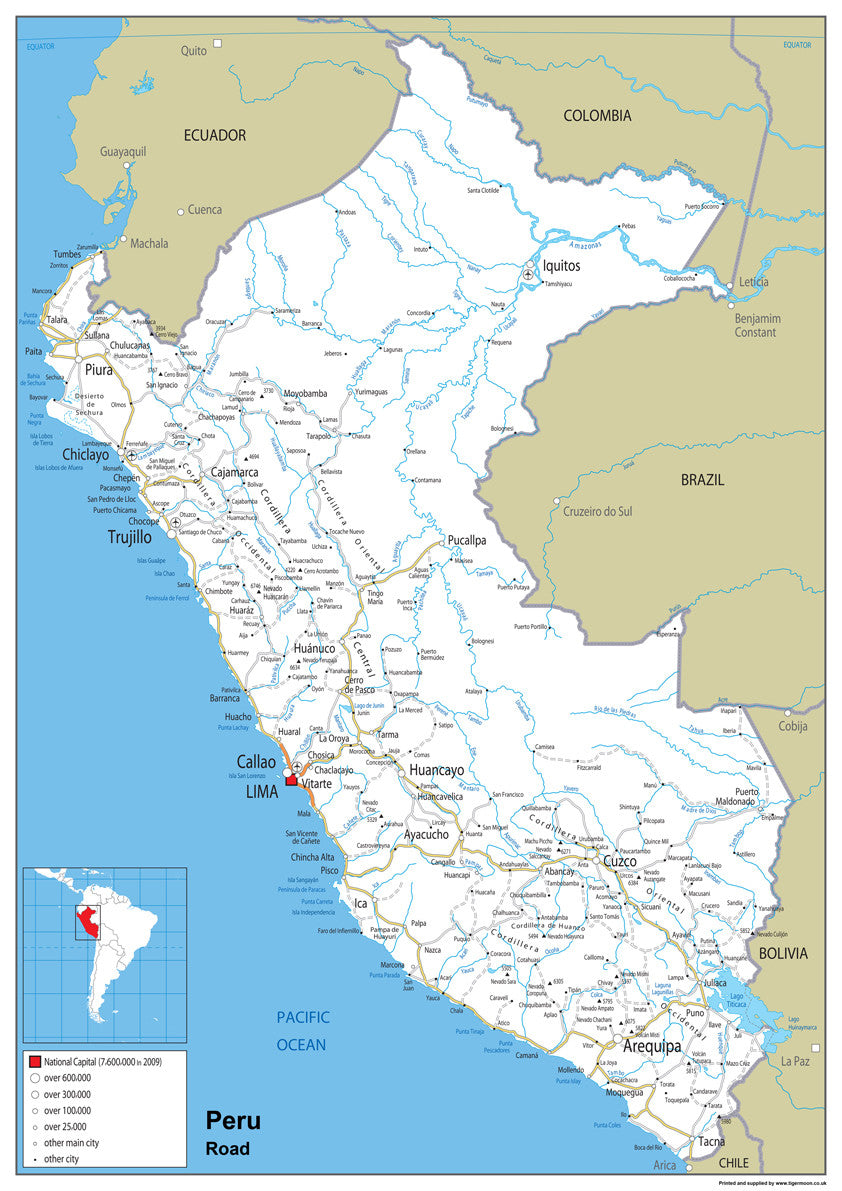 Peru Road Map– I Love Maps