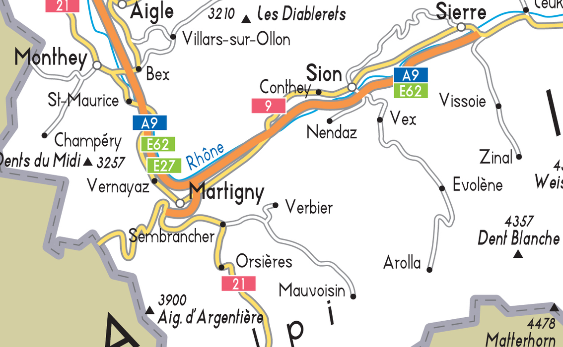 Switzerland Road Map