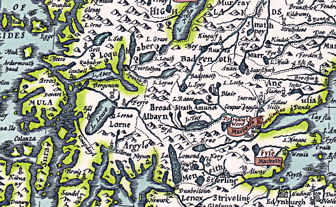 Shakespeare's Britain Map by National Geographic Society