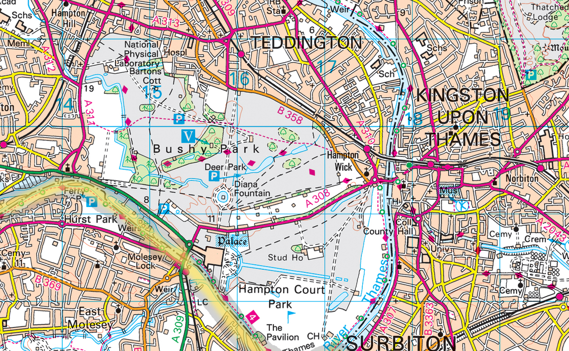 Surrey County Map 50k