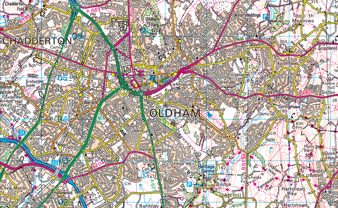 Manchester and Surrounding Areas Map