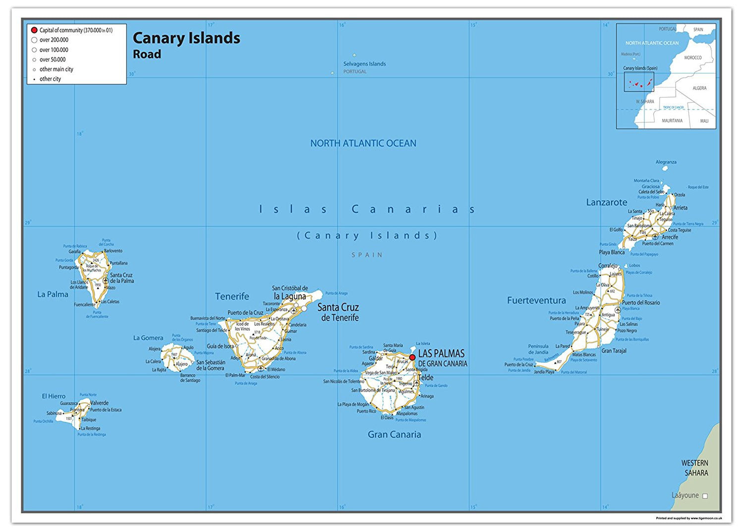 Canary Islands Road Map– I Love Maps