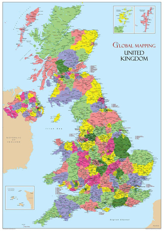 United Kingdom Political Wall Map [GM]– I Love Maps