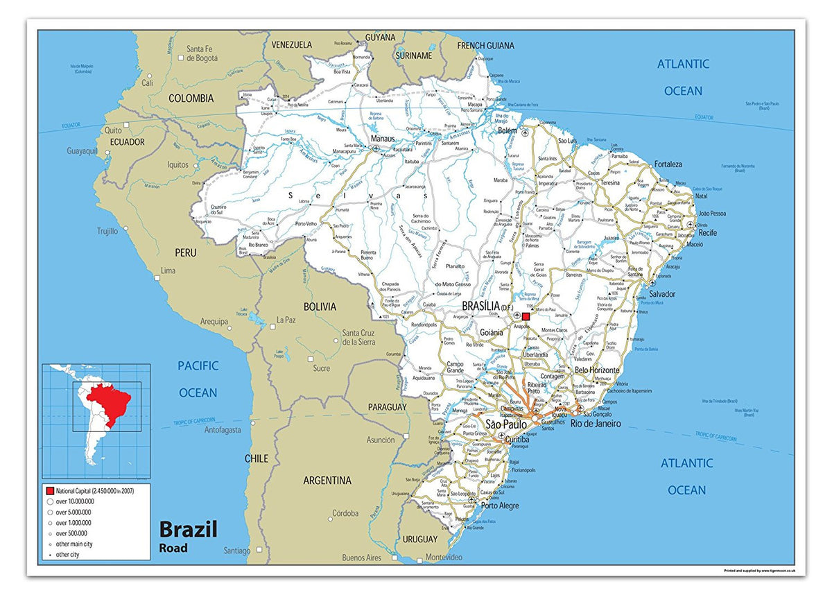 Brazil Road Map– I Love Maps