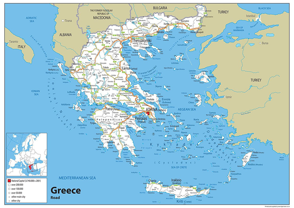 Greece Road Map– I Love Maps