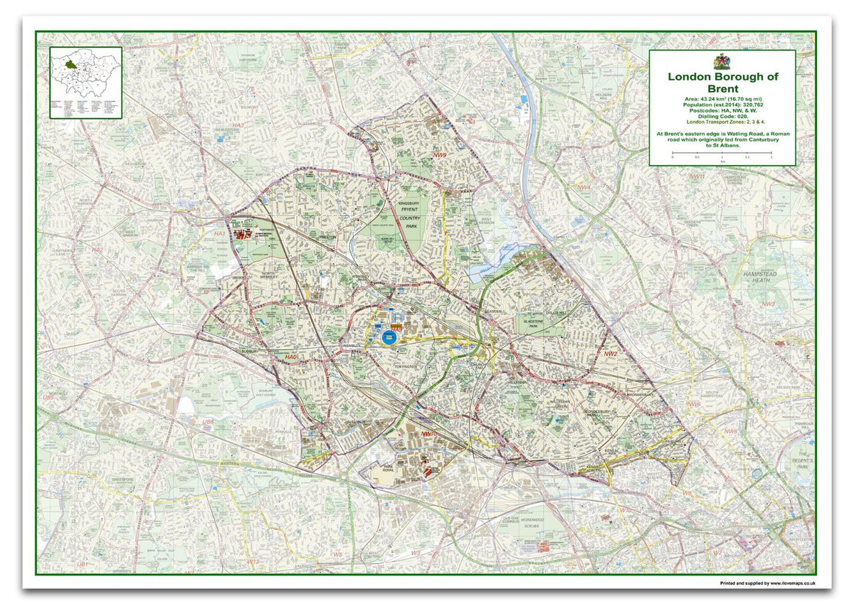 Brent London Borough Map– I Love Maps