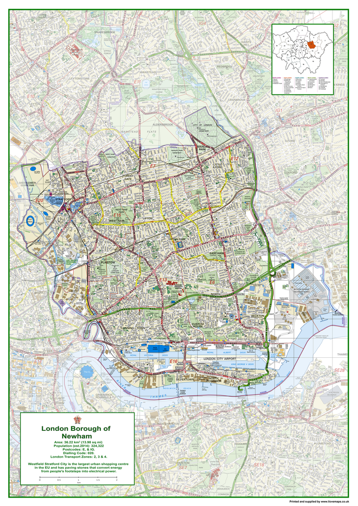 Newham London Borough Map | I Love Maps