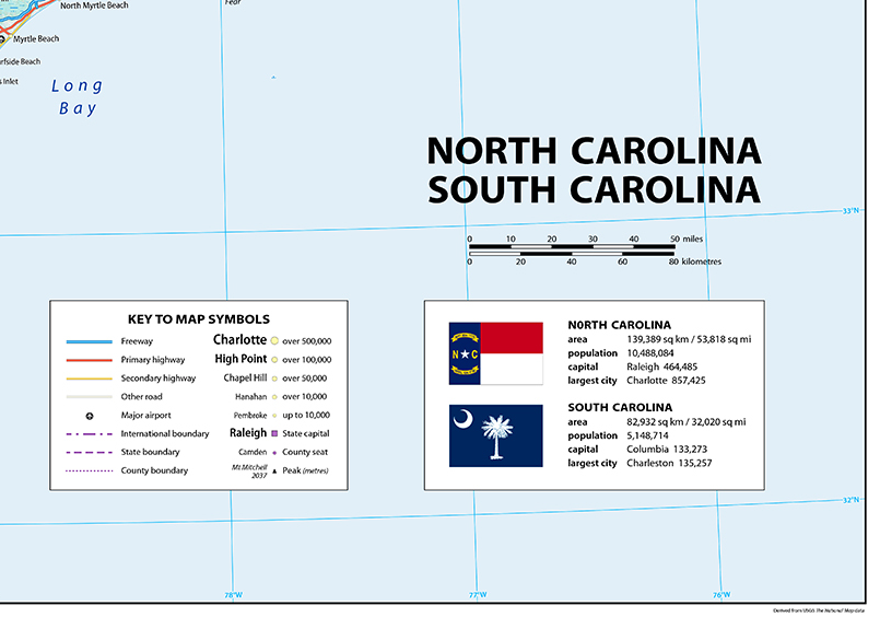 A detailed & informative physical map of the Central East of the United States of America covering: Virginia West Virginia Maryland New Jersey Delaware Colombia Kentucky Ohio Pensylvania