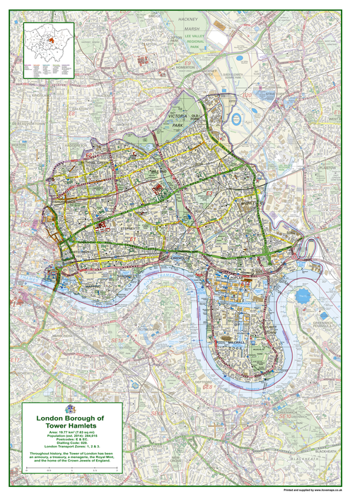 Tower Hamlets London Borough Map