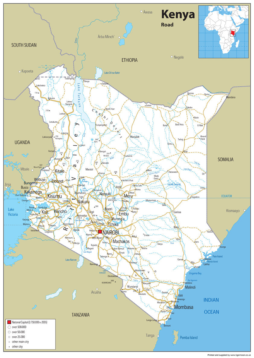 Kenya Road Map– I Love Maps