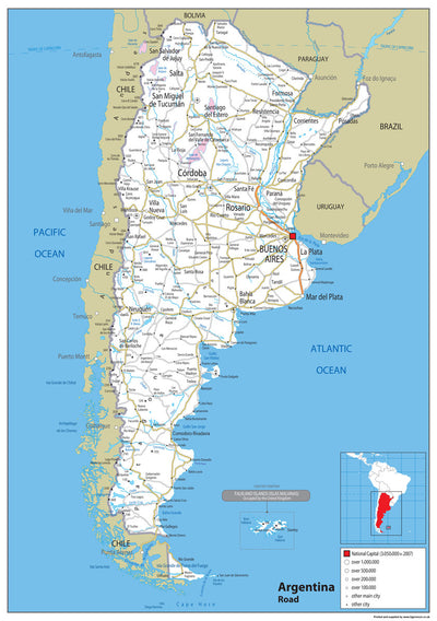 Argentina Road Map– I Love Maps