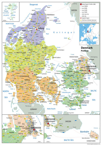 Denmark Political Map | I Love Maps