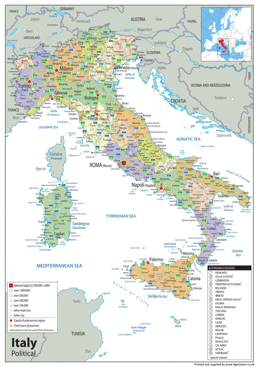 Italy Political Map– I Love Maps