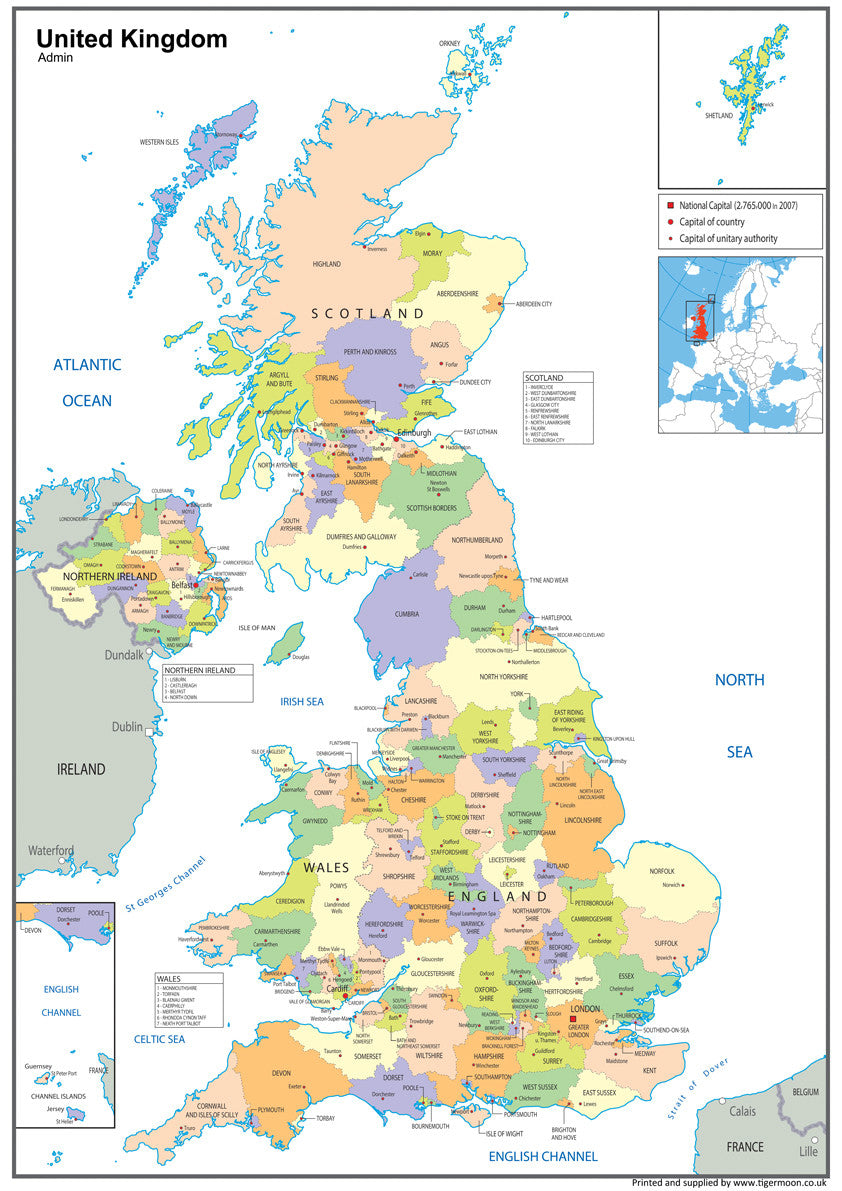 United Kingdom Admin Map– I Love Maps